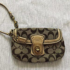 Coach Gold Wristlet/Clutch